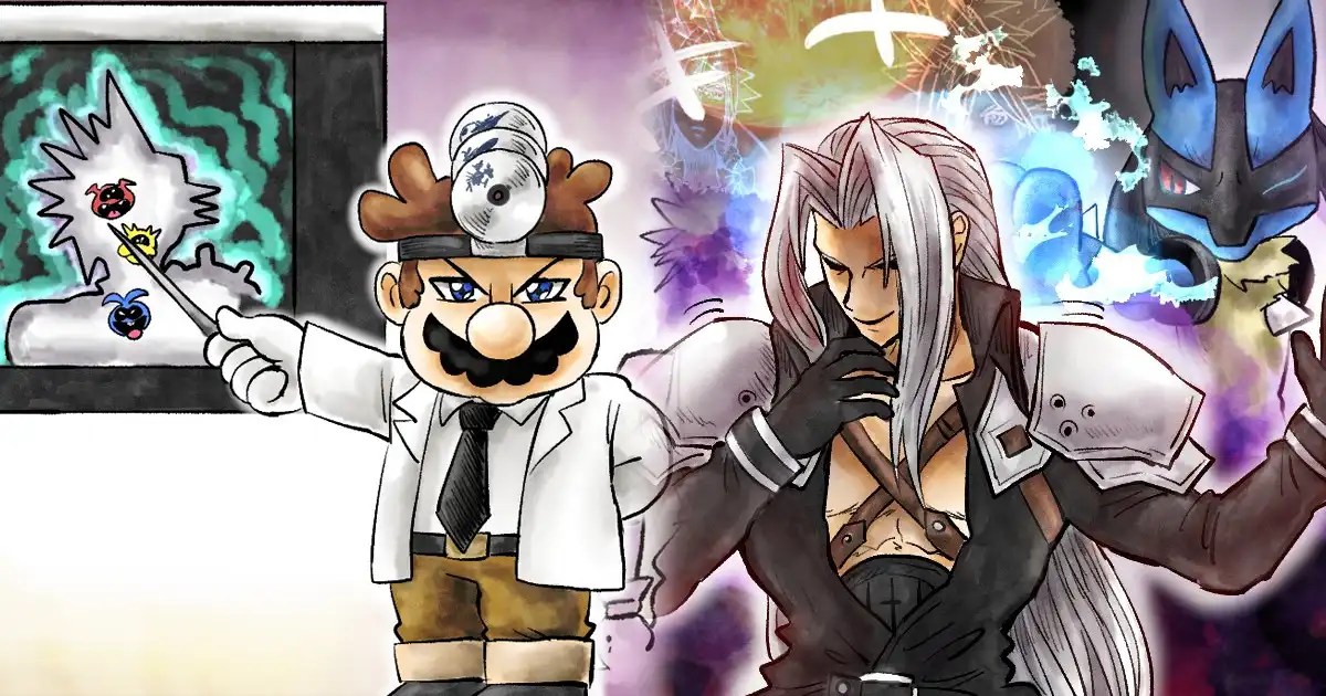 pic Sephiroth Smash Bros Fanart kicdon recreates classic final fantasy 7 scenes using super smash bros ultimate characters in art gallery