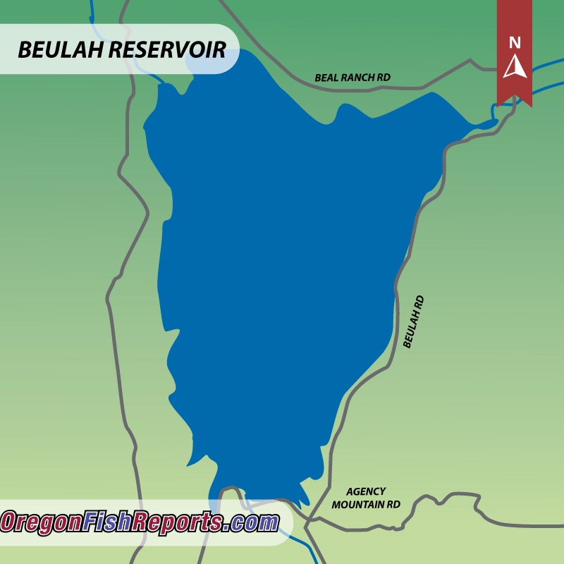 Beulah Reservoir OR Fish Reports Map.