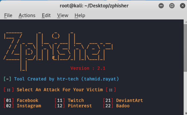 Zphisher – Automated Phishing Tool In Kali Linux | GeeksforGeeks