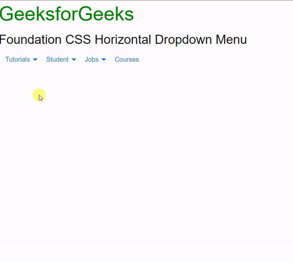 Css Html foundation framework dropdown menu code example