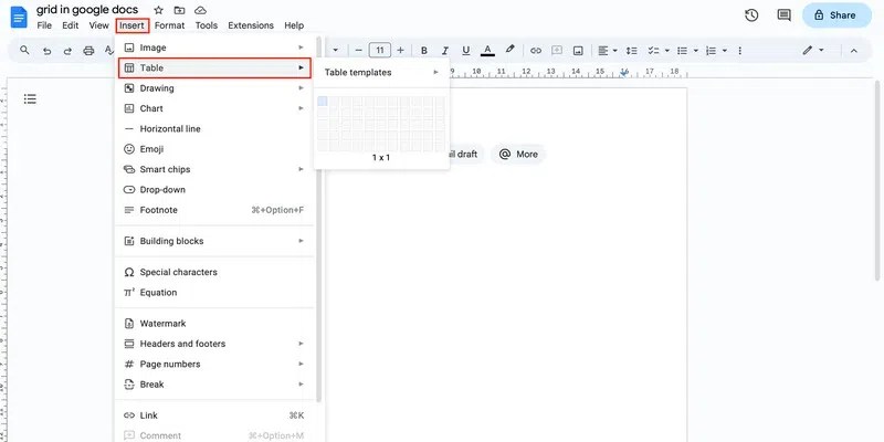 How To Make A Grid In Google Docs - GeeksforGeeks (2) How To Make A Grid In Google Docs - GeeksforGeeks (2)