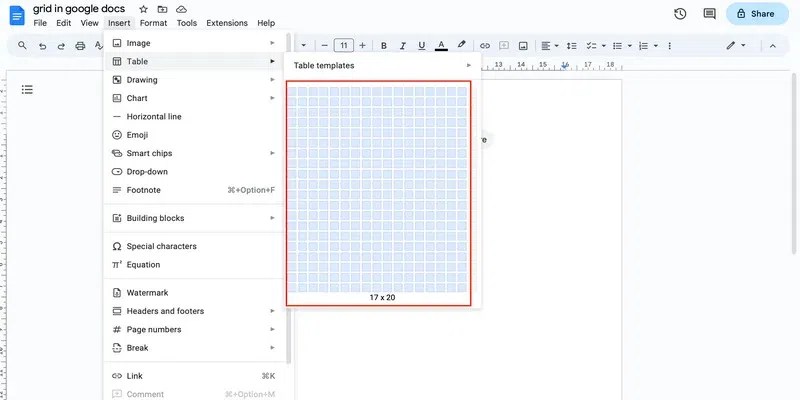 How To Make A Grid In Google Docs - GeeksforGeeks (3) How To Make A Grid In Google Docs - GeeksforGeeks (3)