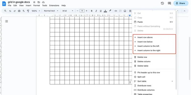 How To Make A Grid In Google Docs - GeeksforGeeks (4) How To Make A Grid In Google Docs - GeeksforGeeks (4)