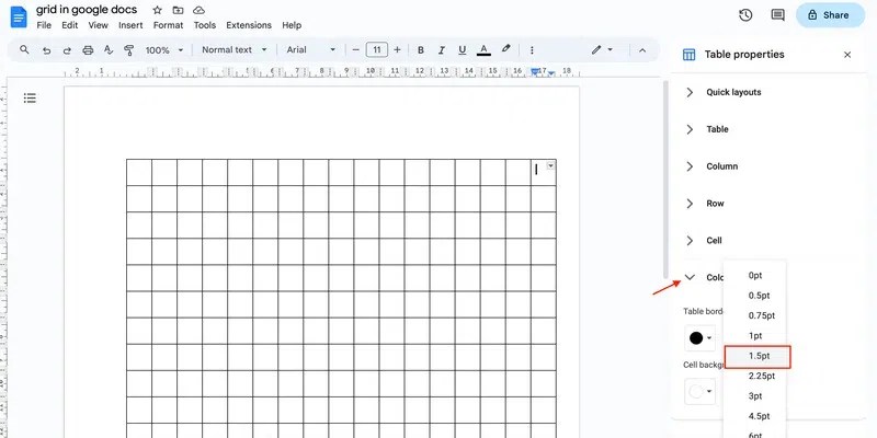 How To Make A Grid In Google Docs - GeeksforGeeks (10) How To Make A Grid In Google Docs - GeeksforGeeks (10)