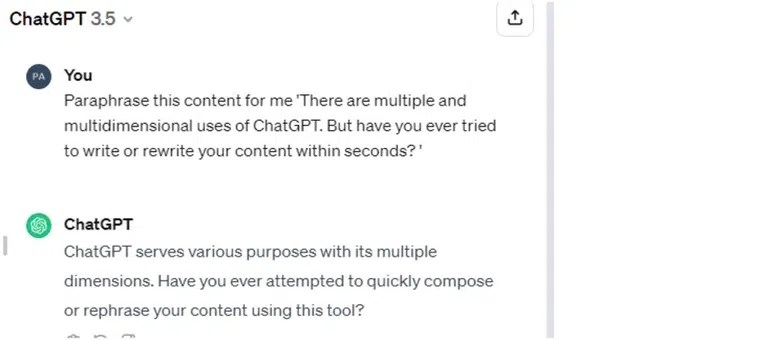 How to do paraphrasing with chatgpt in seconds