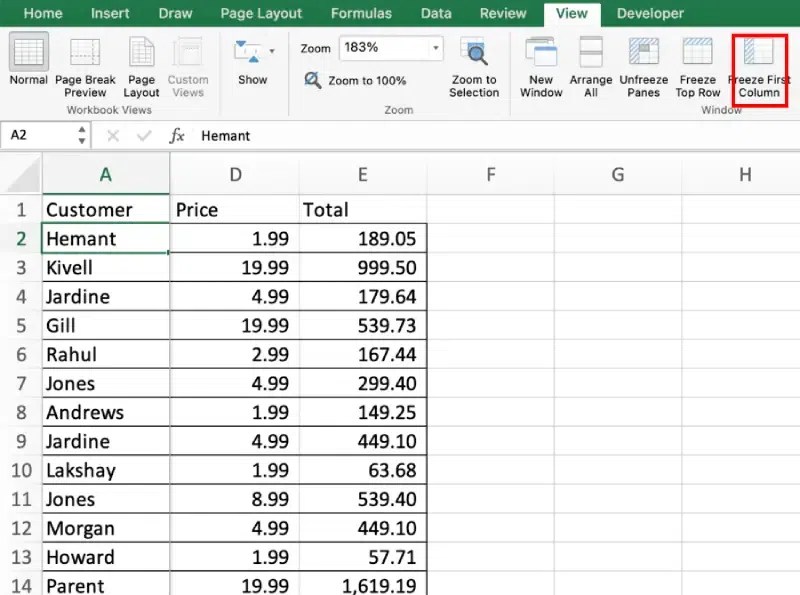 Freezing Panes in Excel to Lock Rows and Columns With Example (4) Freezing Panes in Excel to Lock Rows and Columns With Example (4)