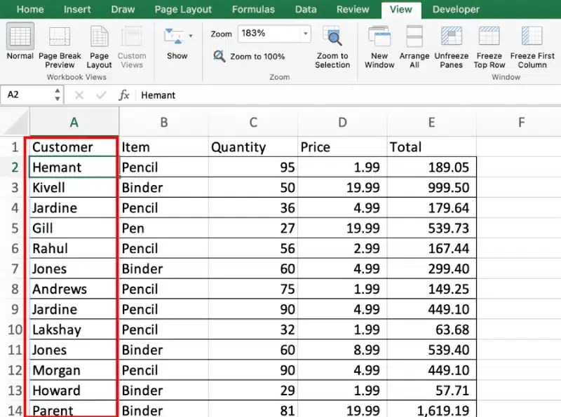 Freezing Panes in Excel to Lock Rows and Columns With Example (5) Freezing Panes in Excel to Lock Rows and Columns With Example (5)