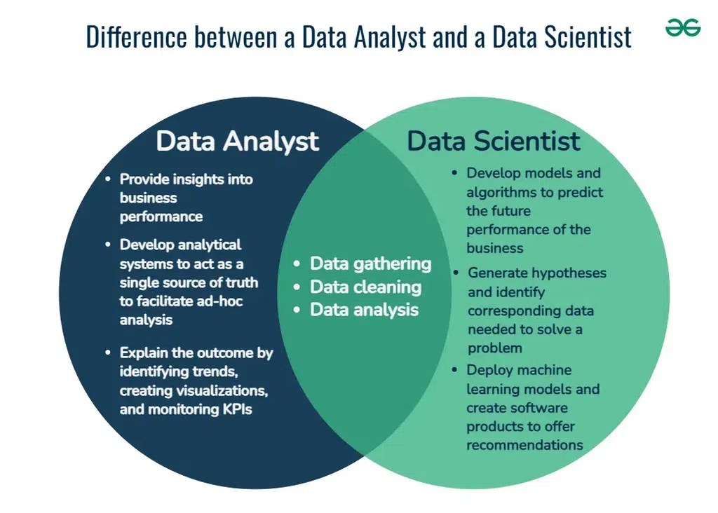 Difference between a data analyst and a data scientist