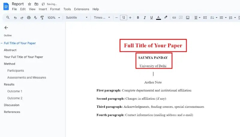 How to Use APA Format in Google Docs - GeeksforGeeks (4) How to Use APA Format in Google Docs - GeeksforGeeks (4)