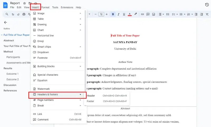 How to Use APA Format in Google Docs - GeeksforGeeks (6) How to Use APA Format in Google Docs - GeeksforGeeks (6)