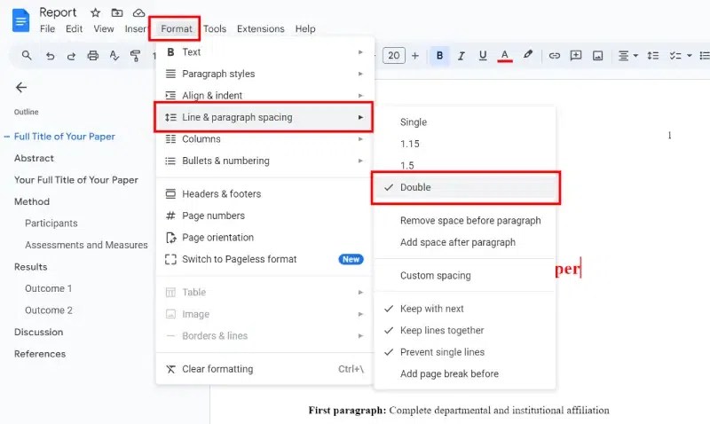 How to Use APA Format in Google Docs - GeeksforGeeks (10) How to Use APA Format in Google Docs - GeeksforGeeks (10)