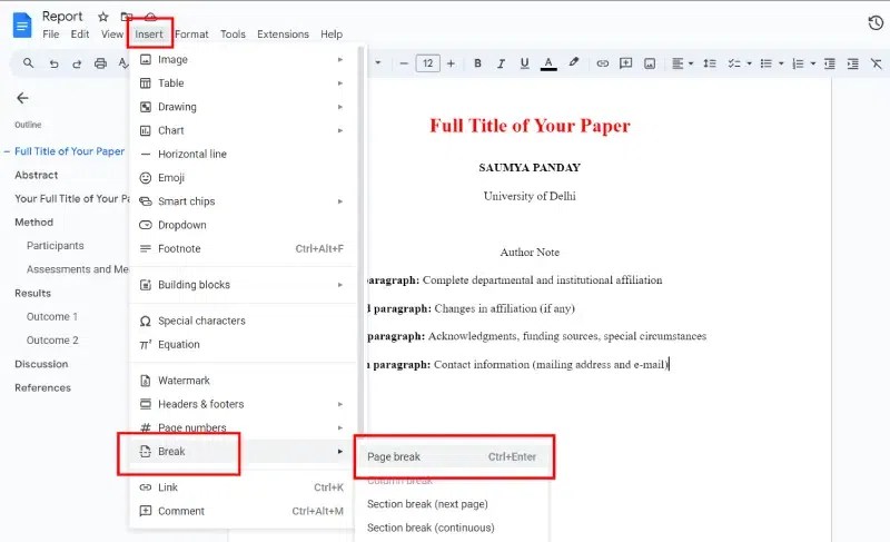 How to Use APA Format in Google Docs - GeeksforGeeks (12) How to Use APA Format in Google Docs - GeeksforGeeks (12)
