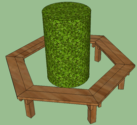 Wood Bench Around Tree Baldridge Landscape Baldridge Landscape