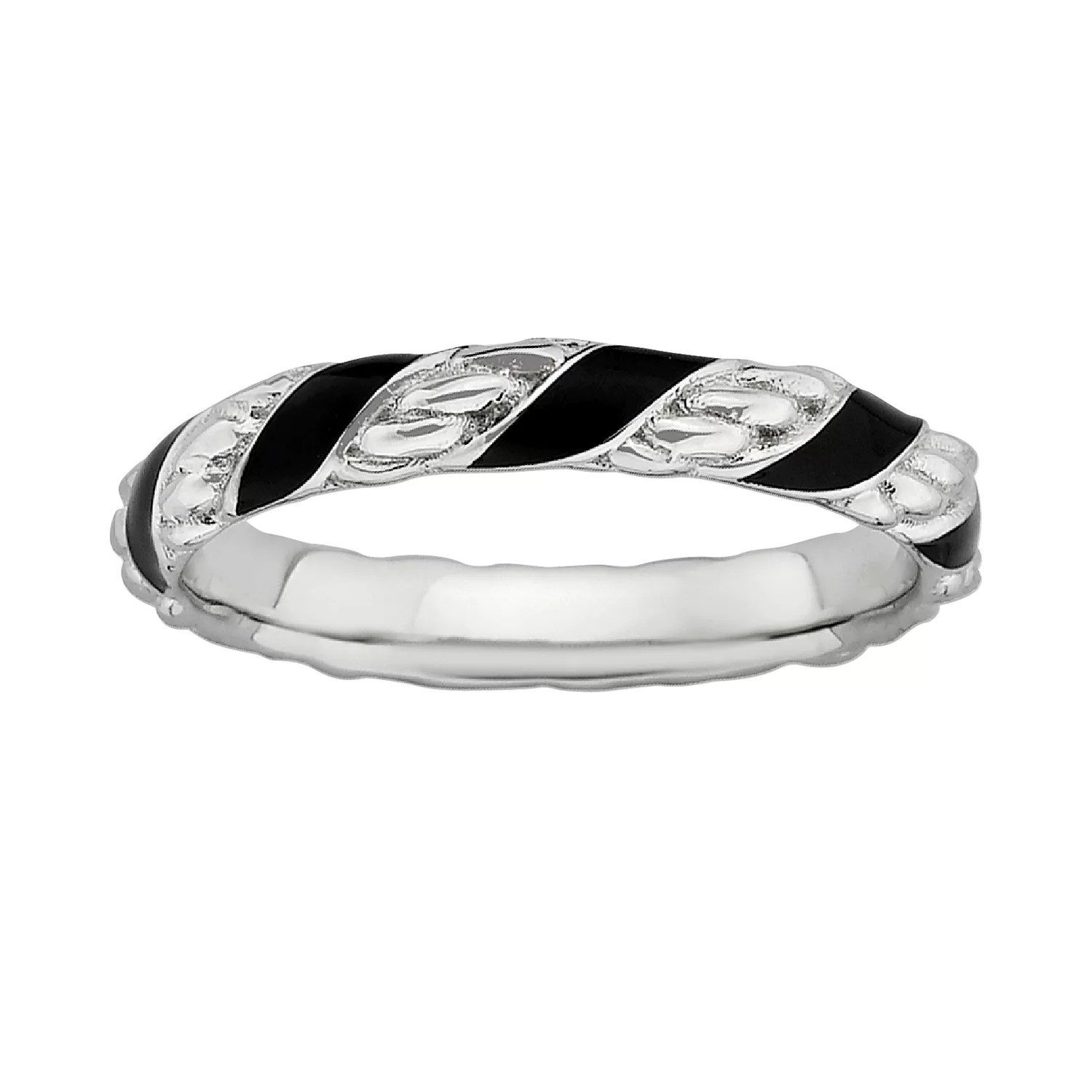 Stacks Stones Sterling Silver Stack Ring - Abstract Arts - Professional 8K Collection