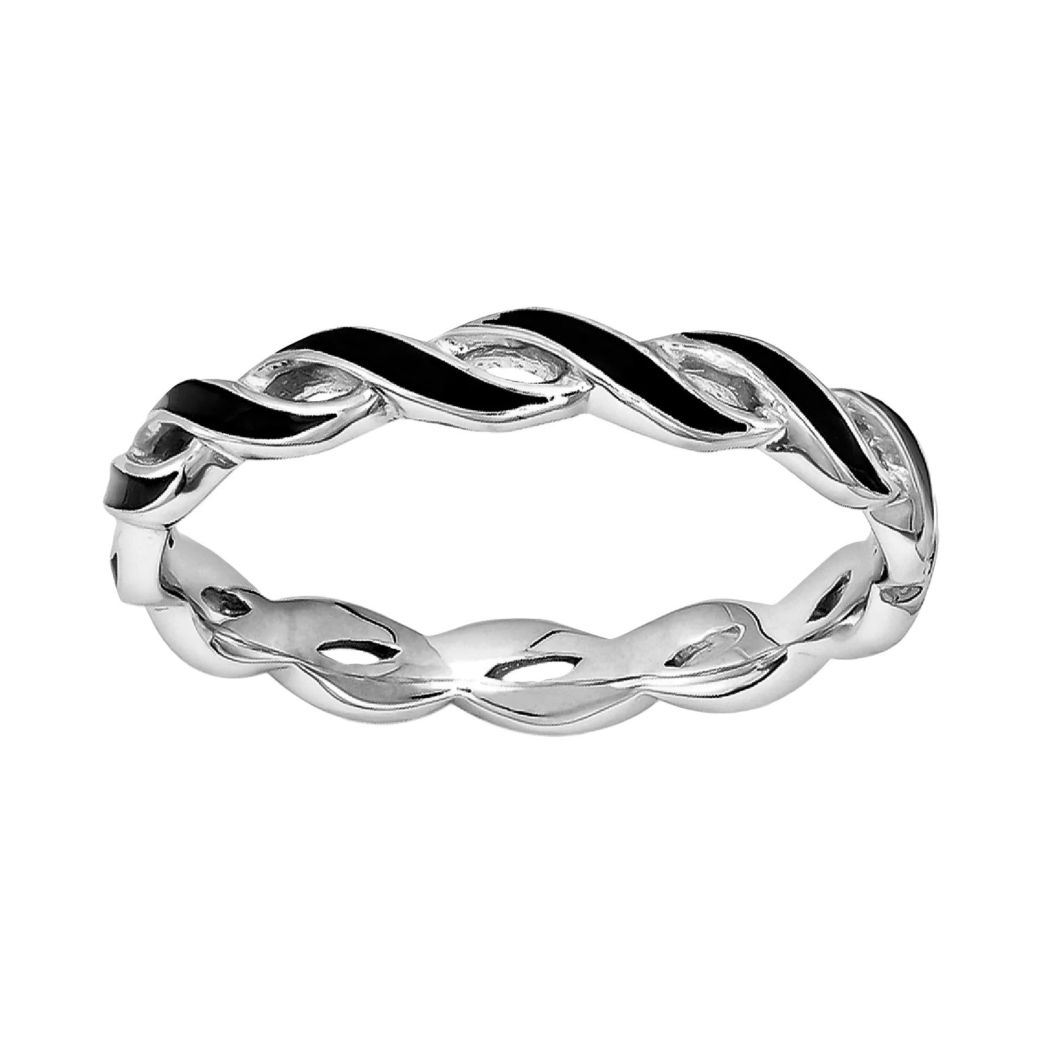 Stacks Stones Sterling Silver Stack Ring - Ocean Picture Collection - Mobile Quality