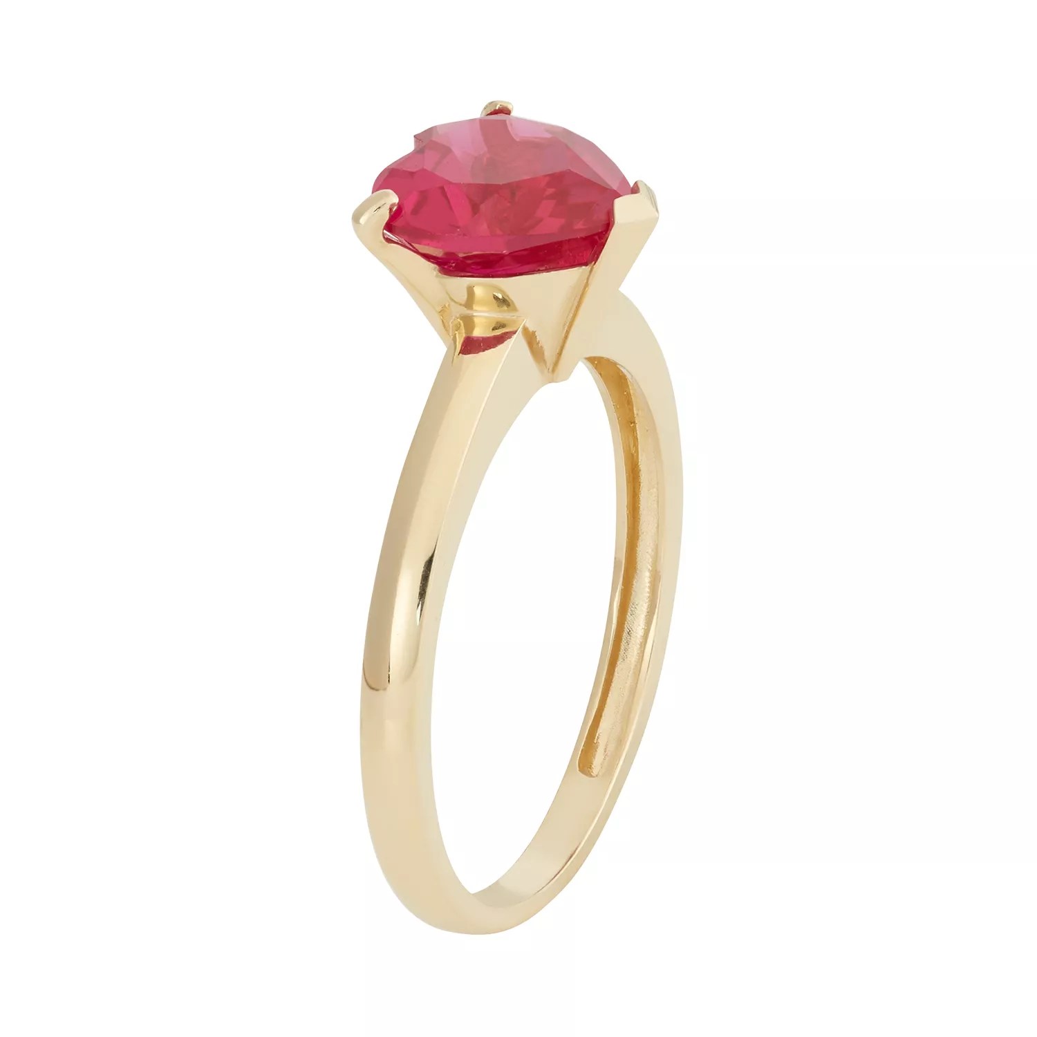 Lab Created Ruby 10k Gold Ring - Gradient Art Collection - Ultra HD Quality