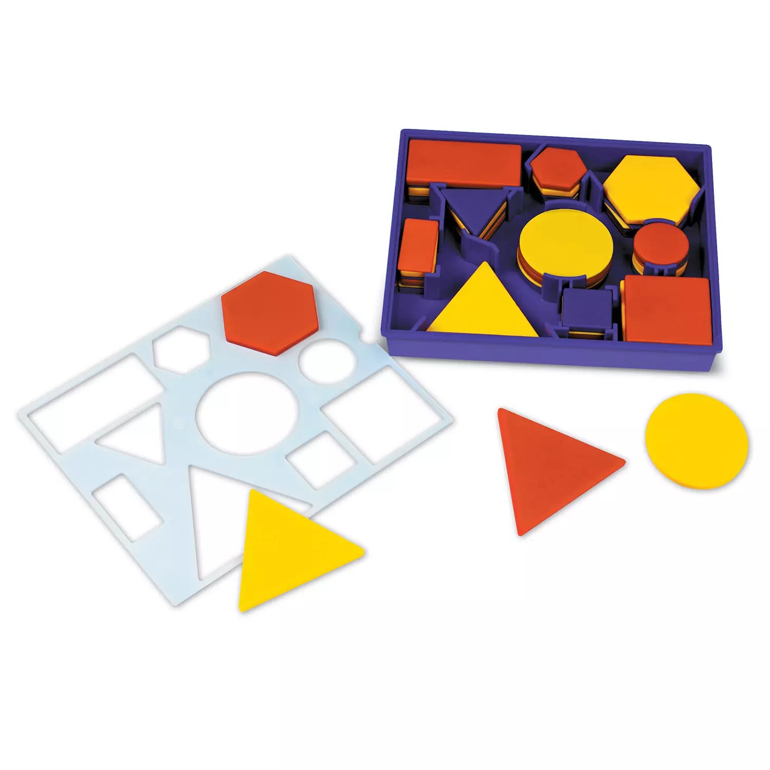 Learning Resources Attribute Blocks Desk Set Target - Space Illustrations - Premium Retina Collection