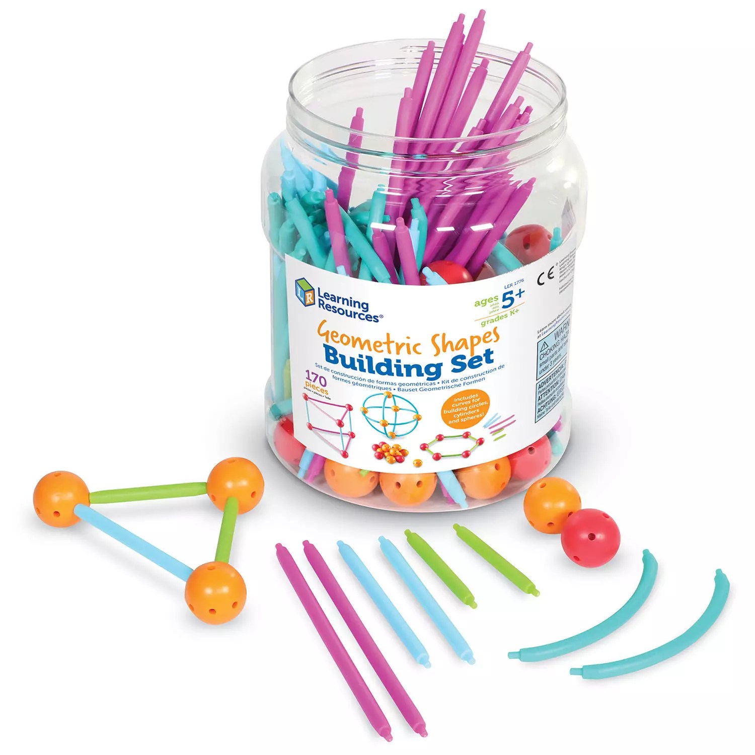 Learning Resources Geometric Shapes Building Set - Sunset Backgrounds - Classic HD Collection