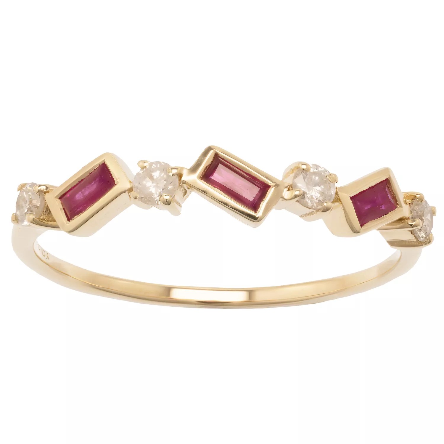 Gemistry 14k Gold Ruby Stack Ring - Download High Quality Vintage Pattern | Ultra HD