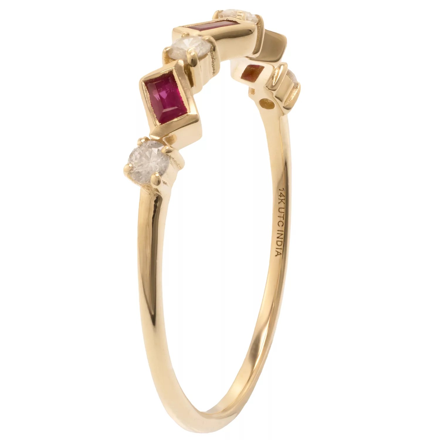 Gemistry 14k Gold Ruby Stack Ring - Minimal Pictures - Creative 4K Collection