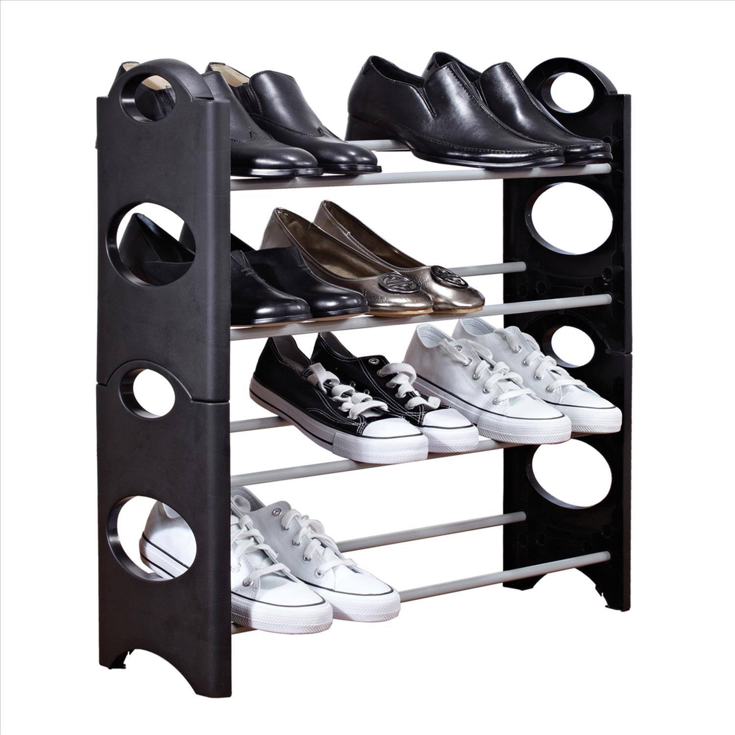 Simplify 12 Pair Stackable Shoe Caddy Rack - Elegant Colorful Illustration - Retina