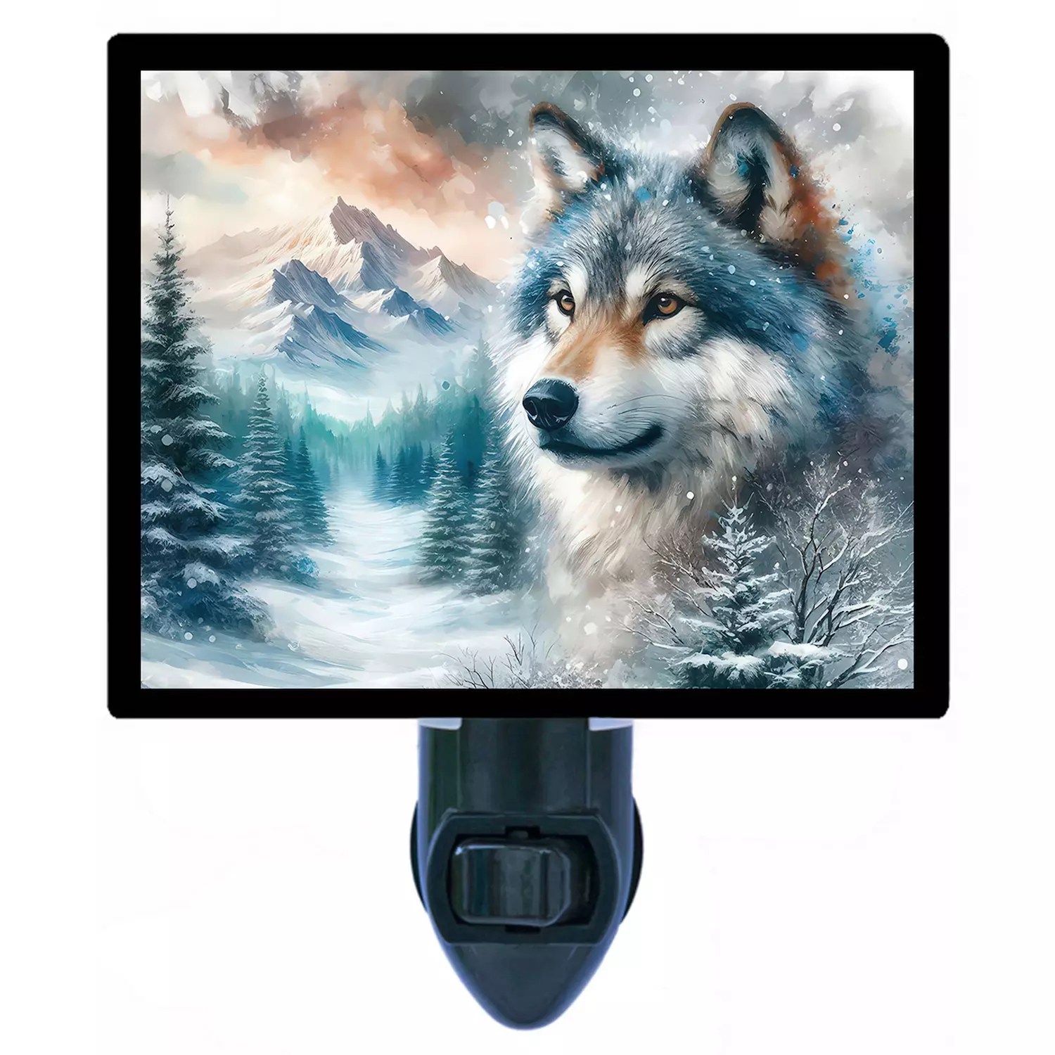 Winter Wolf Night Light Designs - 8K Dark Wallpapers for Desktop