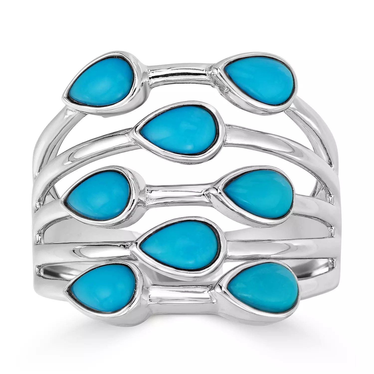 Gemistry 14k Gold Turquoise Stack Ring - Ocean Photo Collection - High Resolution Quality
