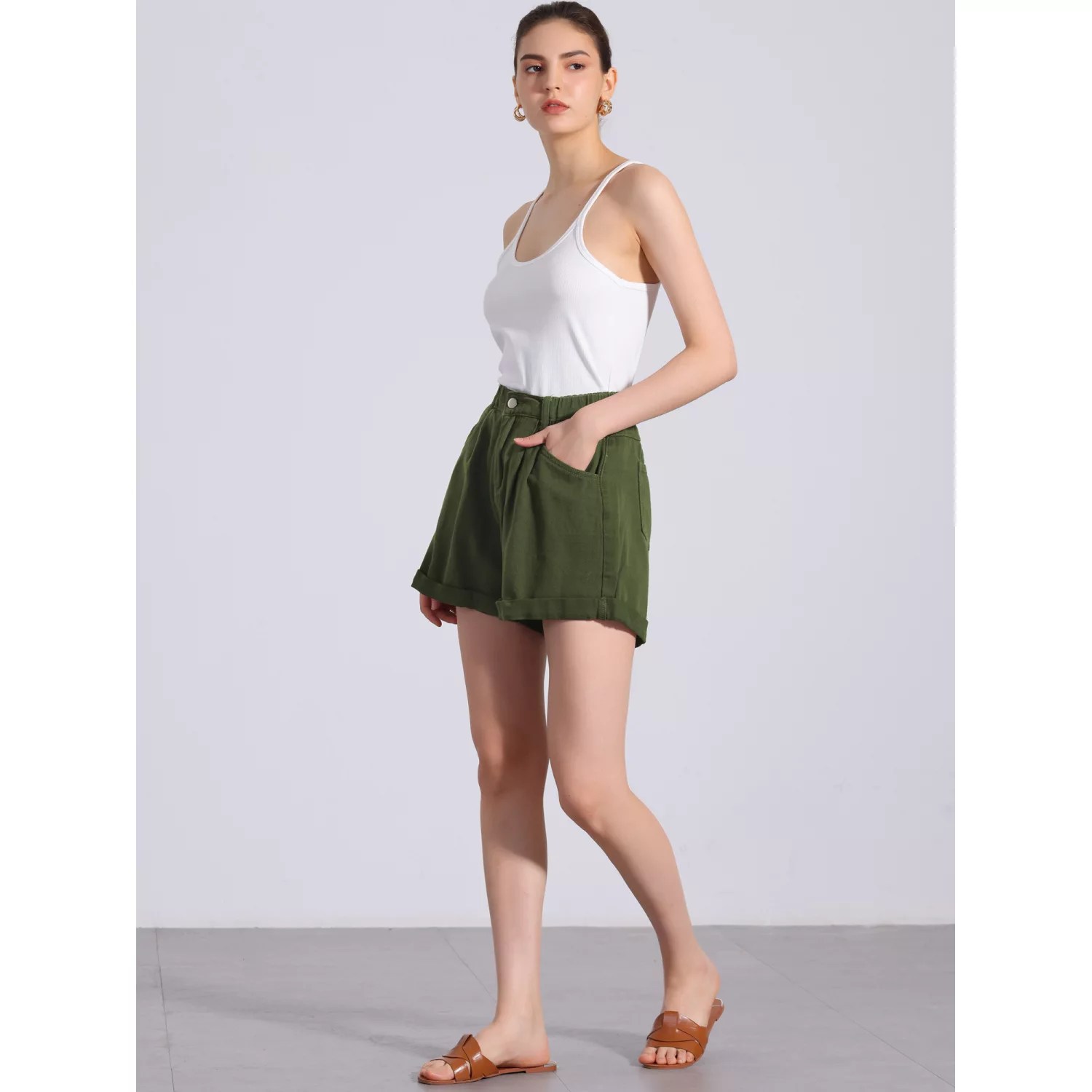 Xysaqa Women S High Waist Denim Shorts Summer Pockerts Wide Leg Casual - Dark Photos - Ultra HD 8K Collection