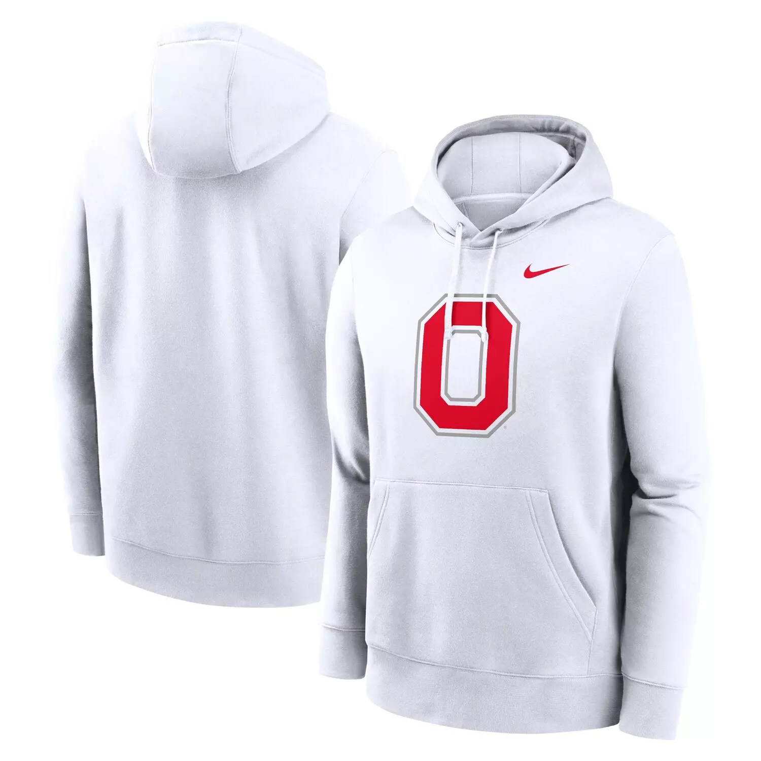 Nike Ohio State Buckeyes Primetime Alternate Logo Club Fleece Pullover - Amazing Minimal Illustration - Retina