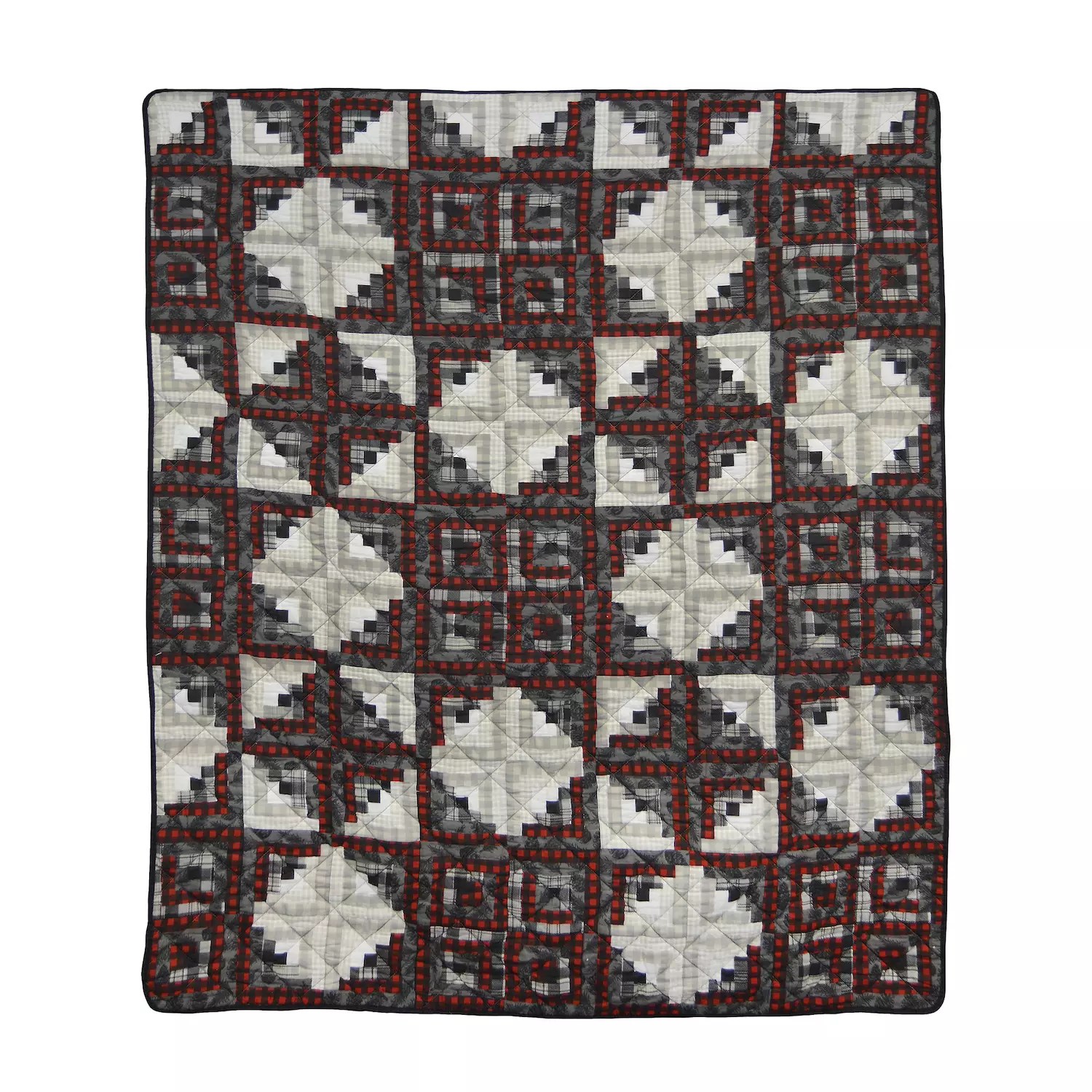 Cabin Raising Pine Cone Rustic Patchwork Throw Blanket By Donna Sharp - Download Premium Colorful Picture | Retina