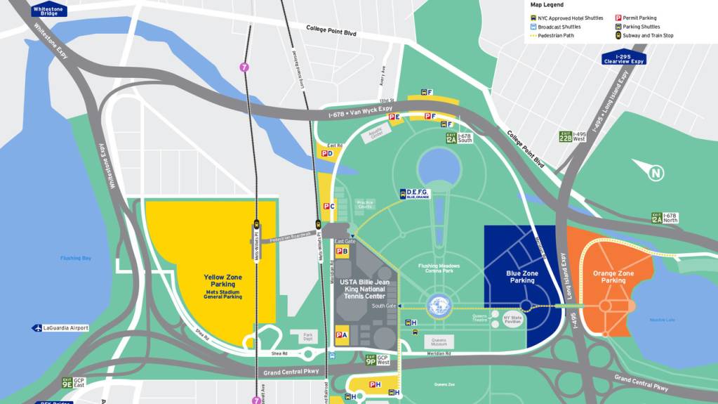 General Parking US Open Tennis 31 Aug 13 Sep 2026 USTA Billie Parking Map 41 W1023 