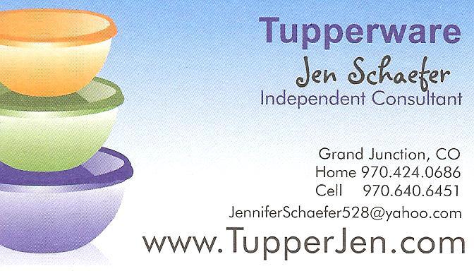 Business Card From Tupperware W Jen Schaefer A Ka Tupperjen In Grand Junction Co 81504