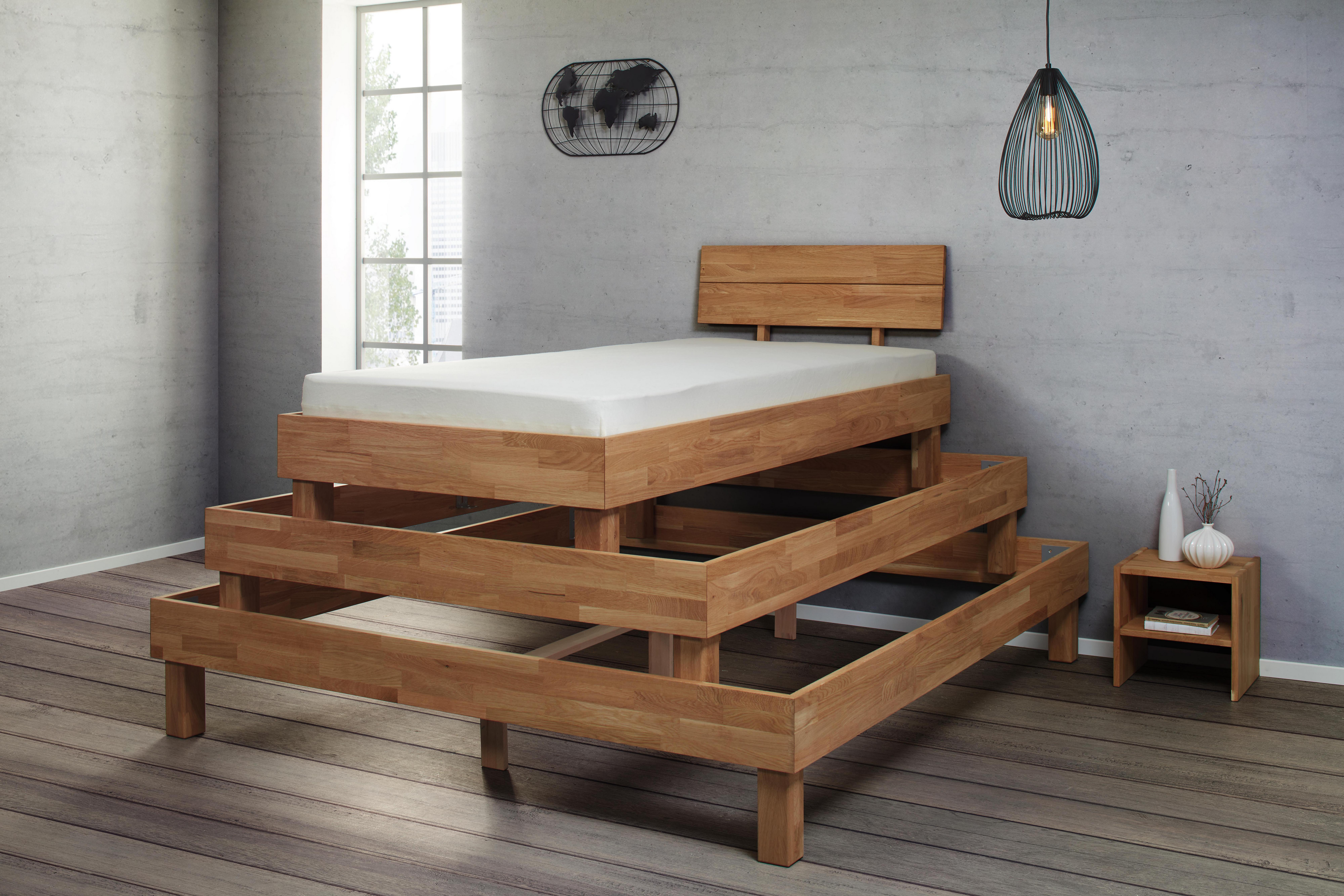 Balkenbett Eiche 160x200cm Bett Von Holzmoebelkontor De