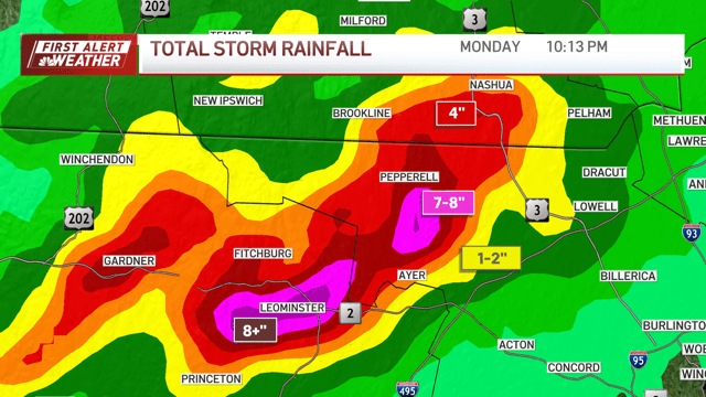 Rainfall Totals Massachusetts Flooding In Boston And Beyond Nbc Boston - High Quality Abstract Illustration - Mobile
