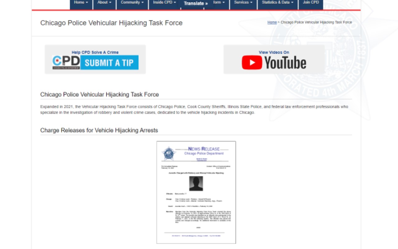 CPD Launches New Website For Chicago Residents to Better Report Carjackings - Vimarsana News