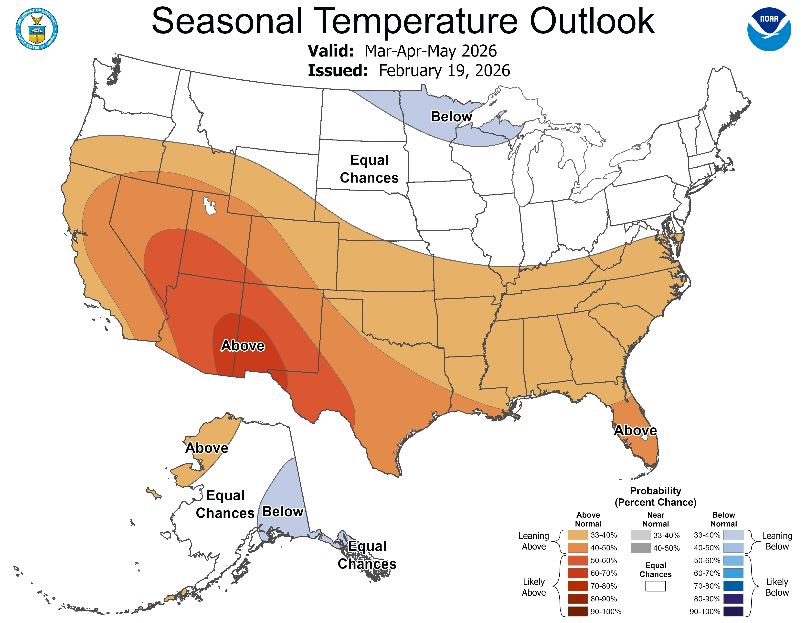 MAP: See the latest seasonal weather outlook for spring in the Chicago area