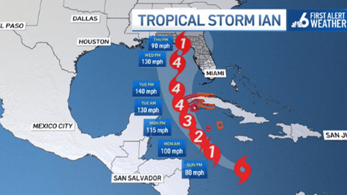 Tropical Storm Ian Expected To Impact Cuba And Florida As Hurricane Ian Thumbnail 