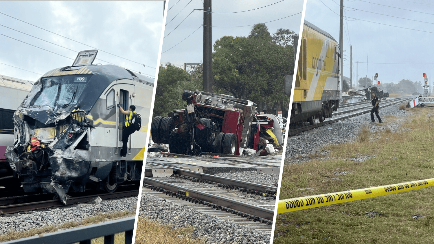 Apparent Brightline and Firetruck Crash in Delray Beach