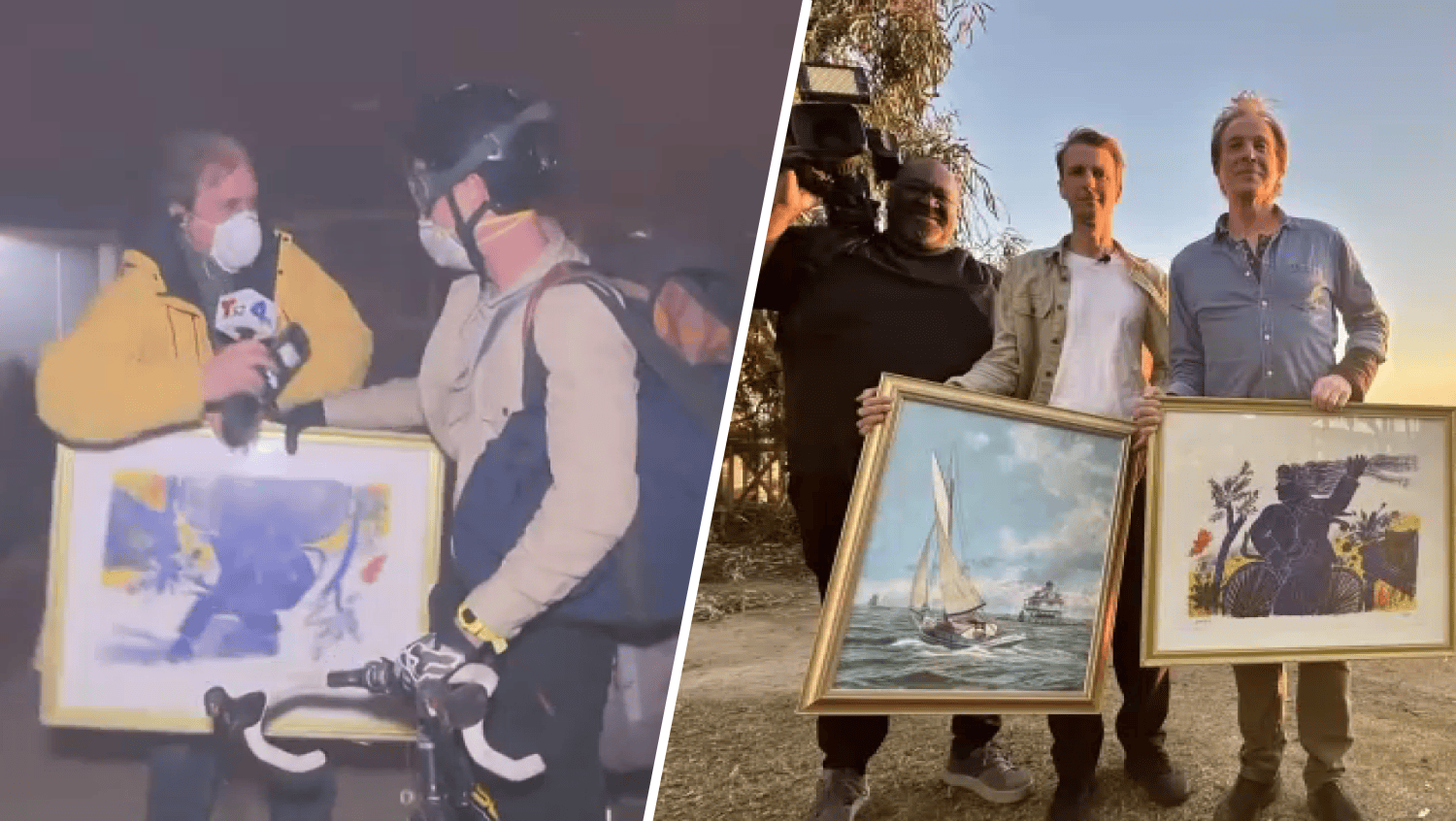 Man Reunited with Paintings