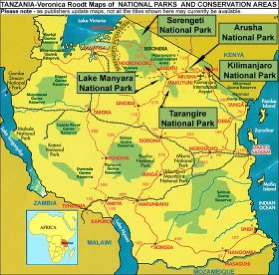 Tourist Map Of The Serengeti National Park With Enlarged Maps 211582 2 