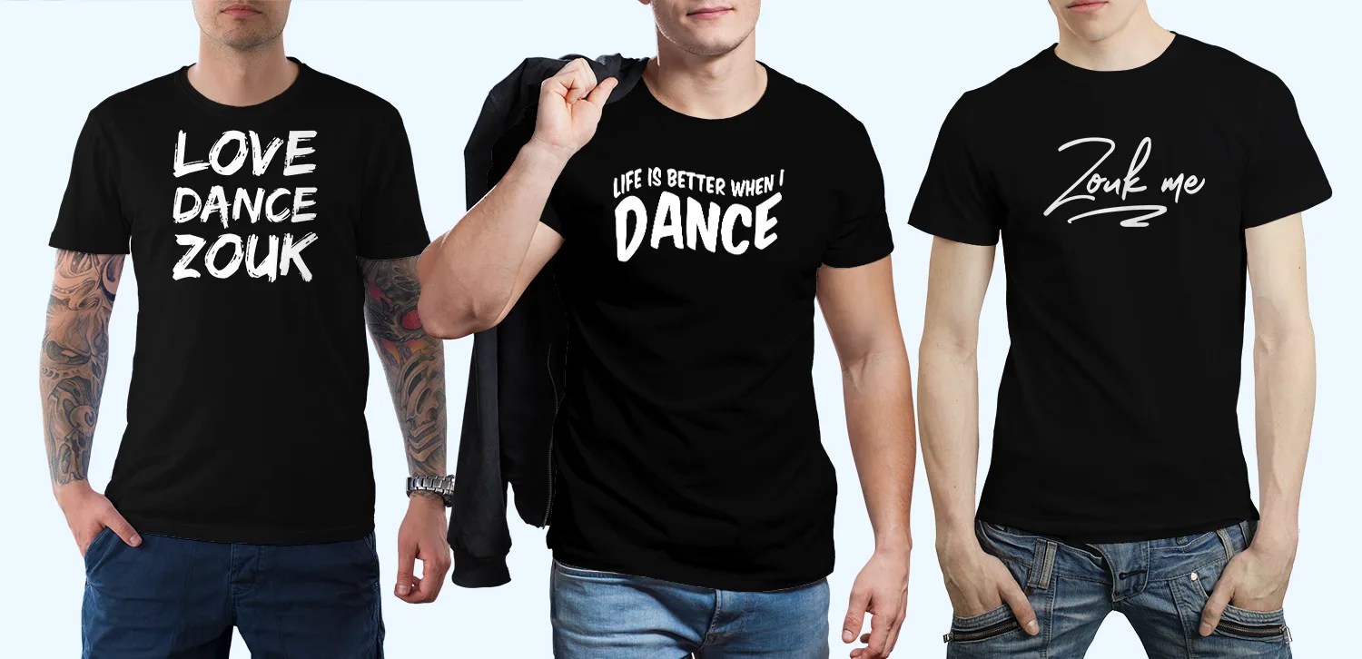 Men's Zouk t-shirts you’ll want to wear again and again.