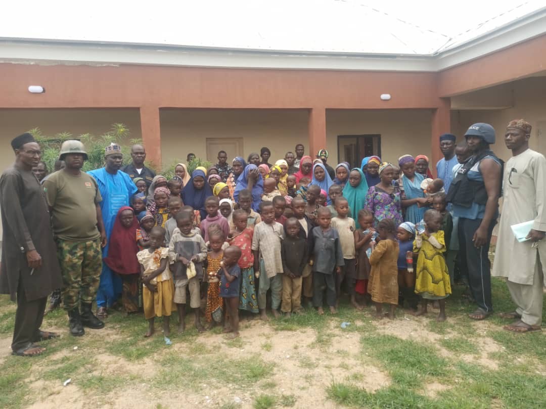 The rescued victims abducted during the attack on Unguwan Mantau in Malumfashi