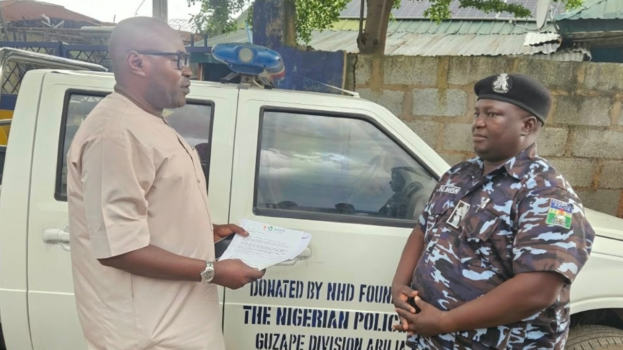 The Nasiru Haladu Danu Foundation (NHD Foundation) is presenting the donation of the sum of N2 million to Guzape Police Division in the Federal Capital Territory