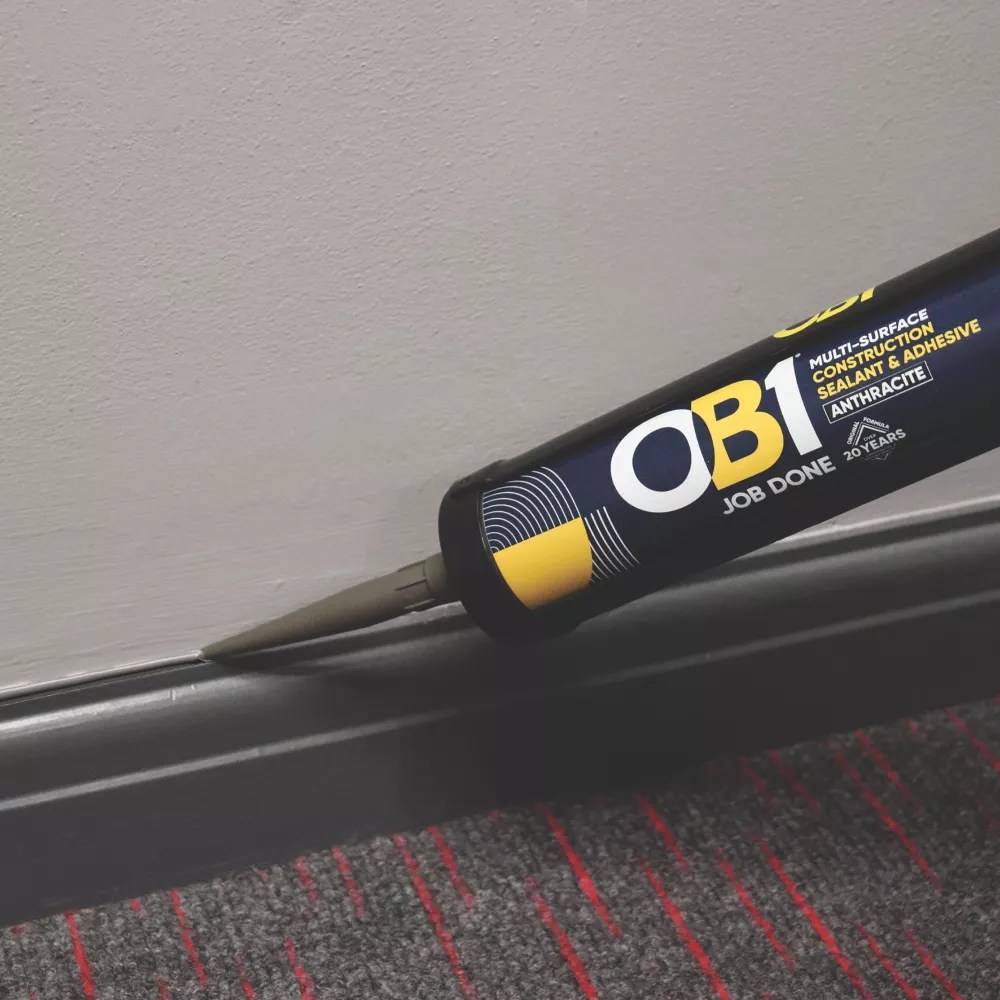 Ob1 Multi Surface Construction Sealant Adhesive Anthracite 290ml - Professional Light Texture - Desktop