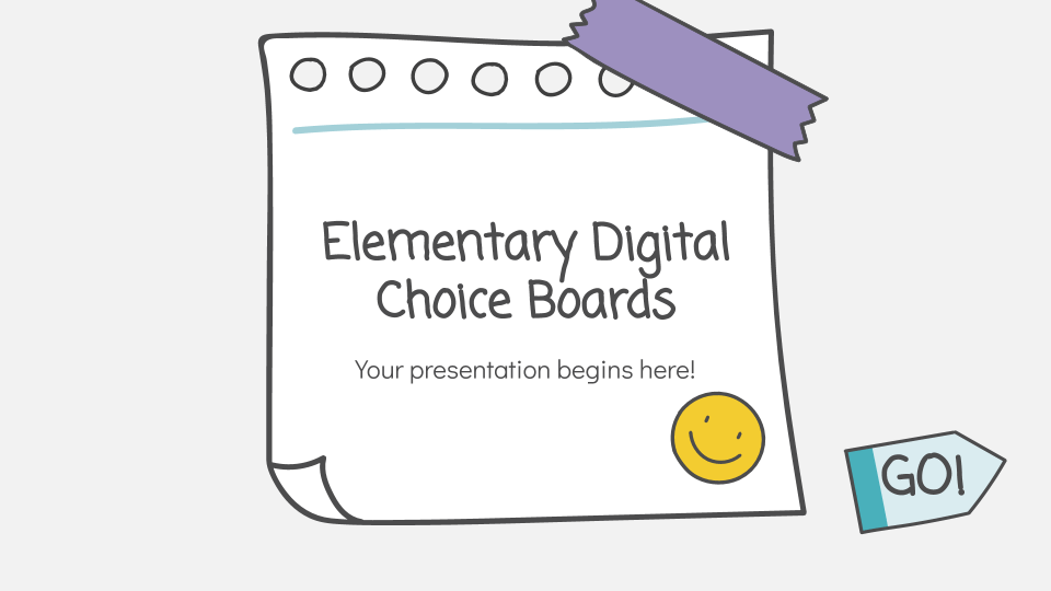 Elementary Digital Choice Boards Google Slides Ppt Template