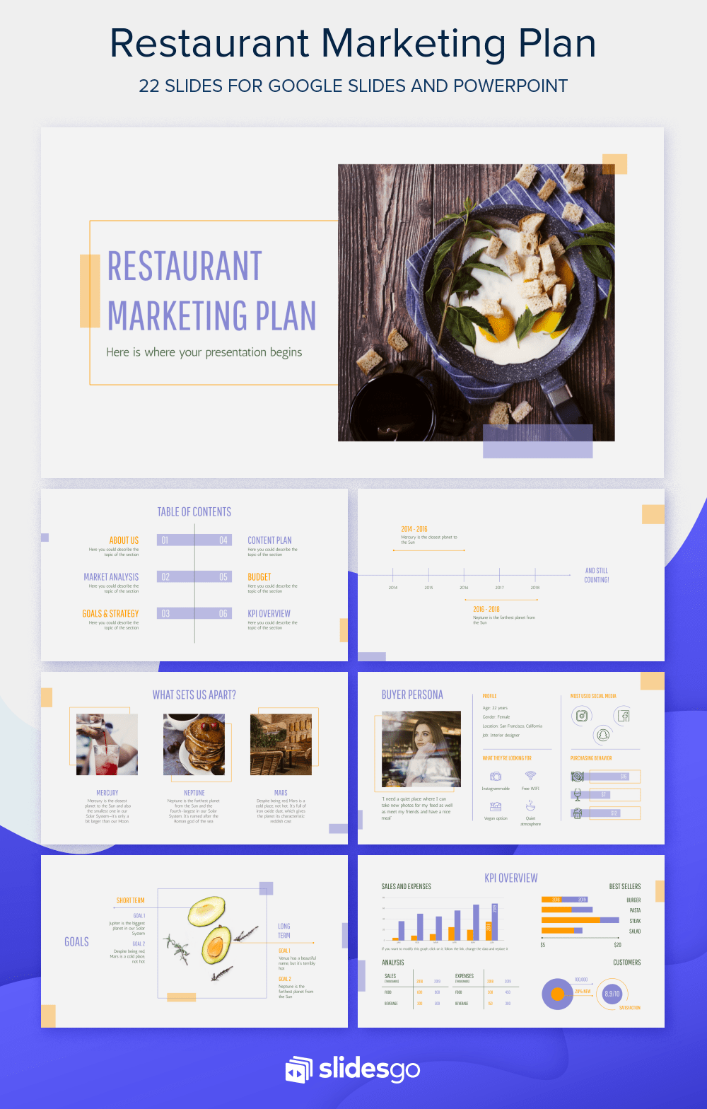 Restaurant Marketing Plan Google Slides Powerpoint Template
