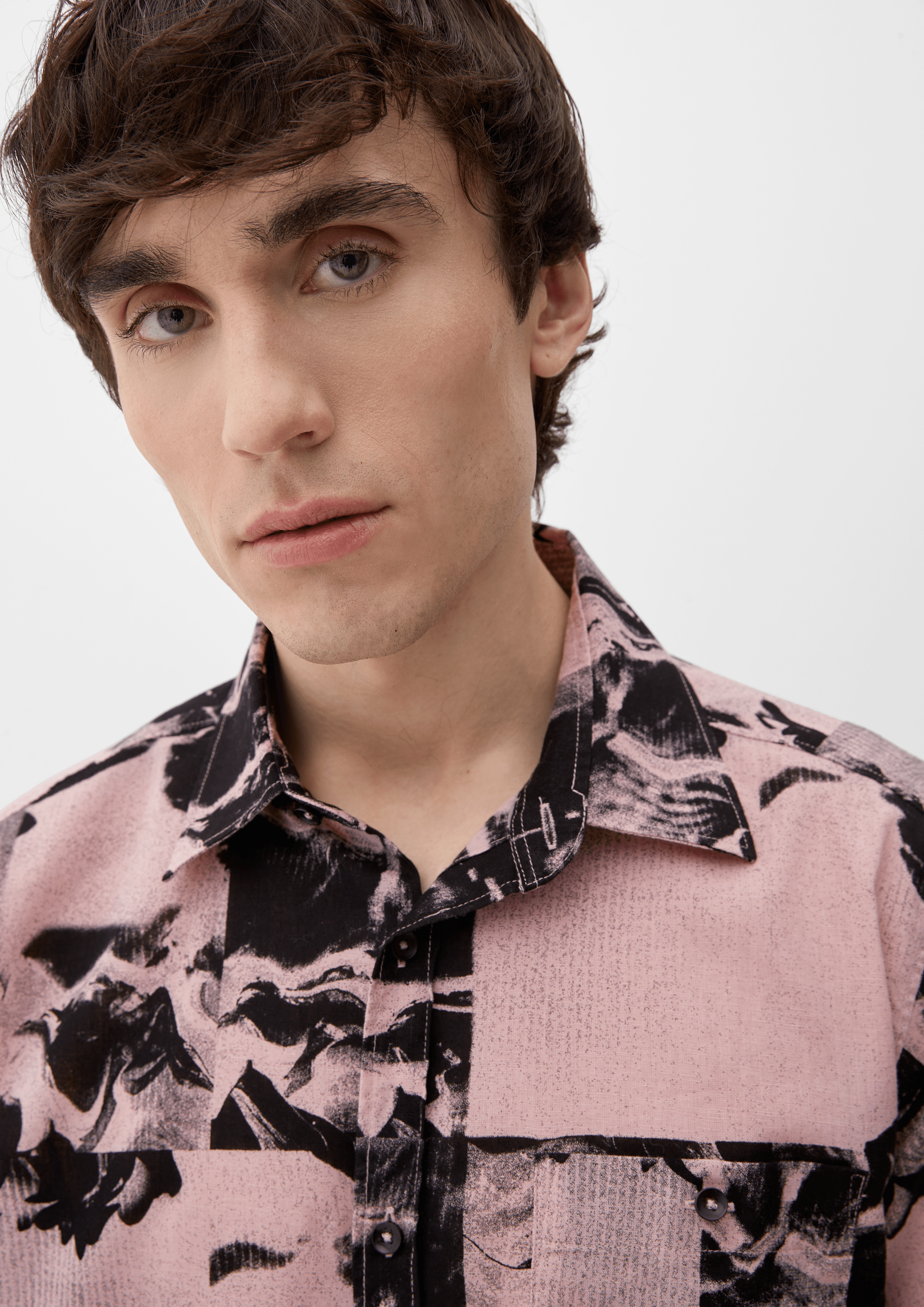 Short Sleeve Shirt With An All Over Print Rose S Oliver