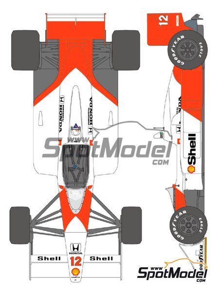 Mclaren Honda Mp4 4 Marlboro Fia Formula 1 World Championship 1988 Marking Livery In 1 20 Scale Manufactured By Shunko Models Ref Shk D375