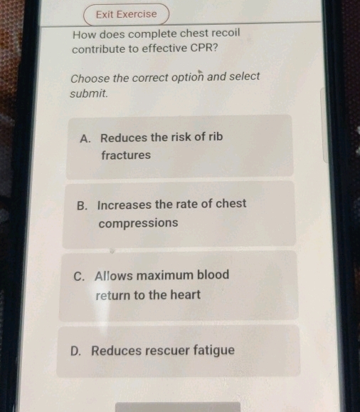 Exit exercise how does complete chest recoil