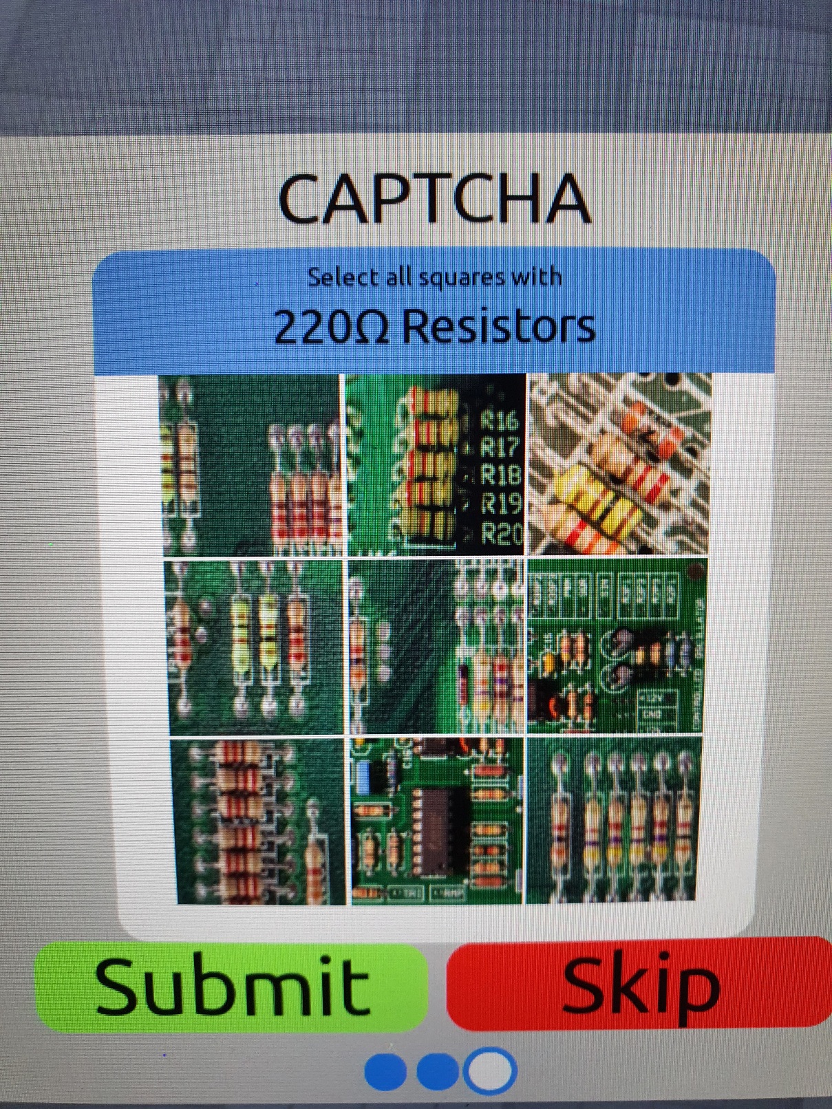 Which one are 220 resistors captcha 220
